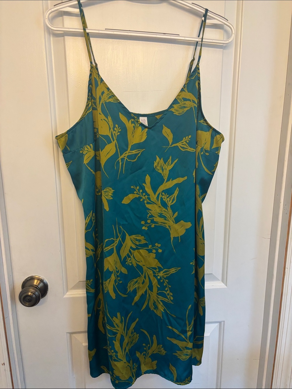 Stars Above Teal Slip Dress with Floral Print